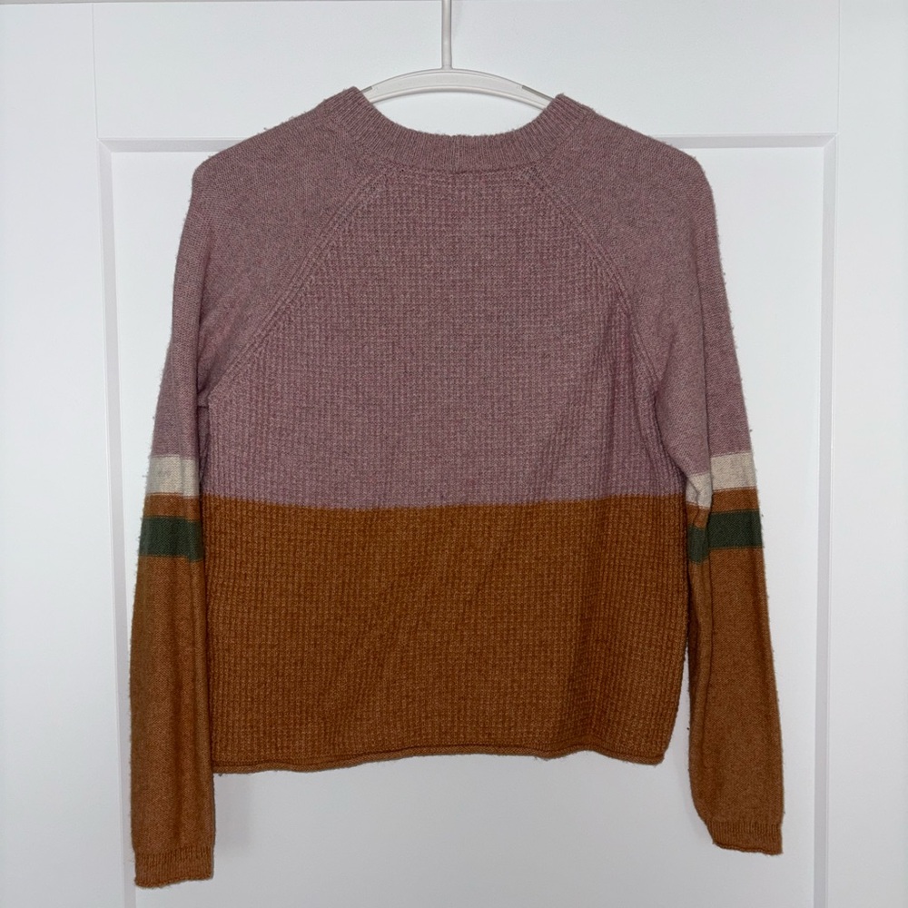 Madewell Striped Roll-Trim Waffle Pullover Sweater in Cotton-Merino Yarn - Picture 4 of 6